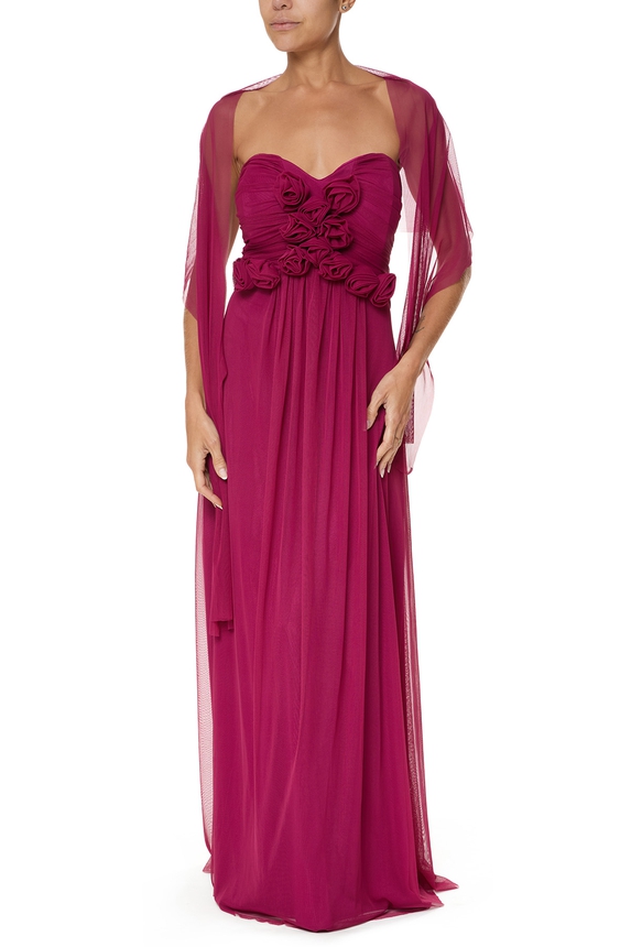 Pashmina do Vestido Longo Tule Marsala DG76080 - DG76081 Essential Collection