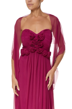 Pashmina do Vestido Longo Tule Marsala