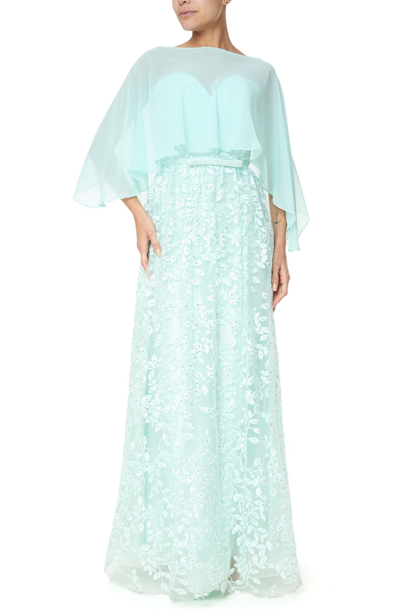 Pelerine do Vestido Longo Renda Verde DG75777 - DG75776 Marieta