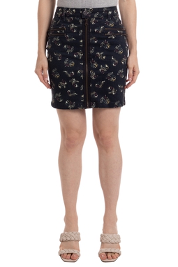 Saia Curta Jeans Estampado