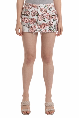 Saia Curta Jeans Estampado