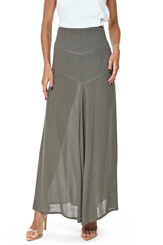 Saia Longa Linho Cinza - DG76443 Pade D