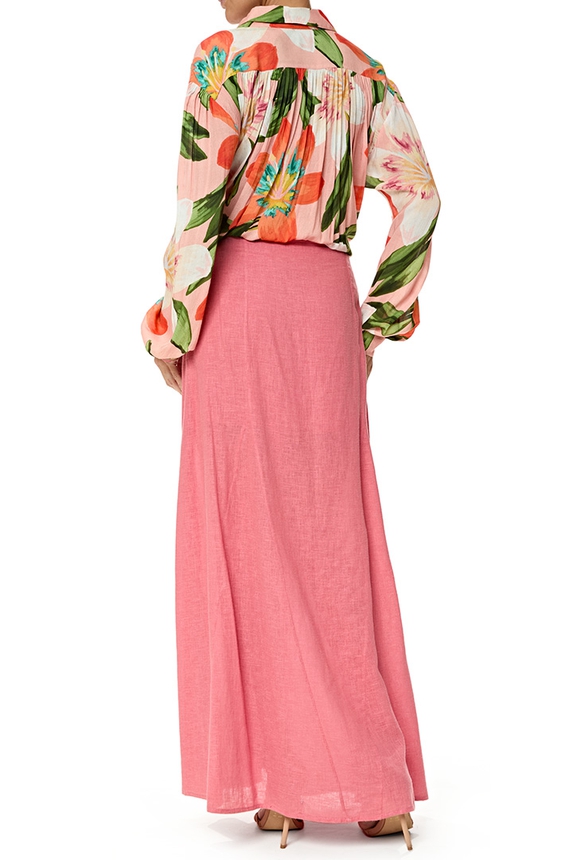 Saia Longa Linho Rosa - DG76861 Vix