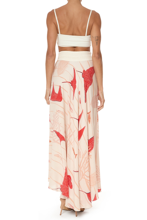 Saia Longa Seda Estampado - DG76009 Le Soleil D'été