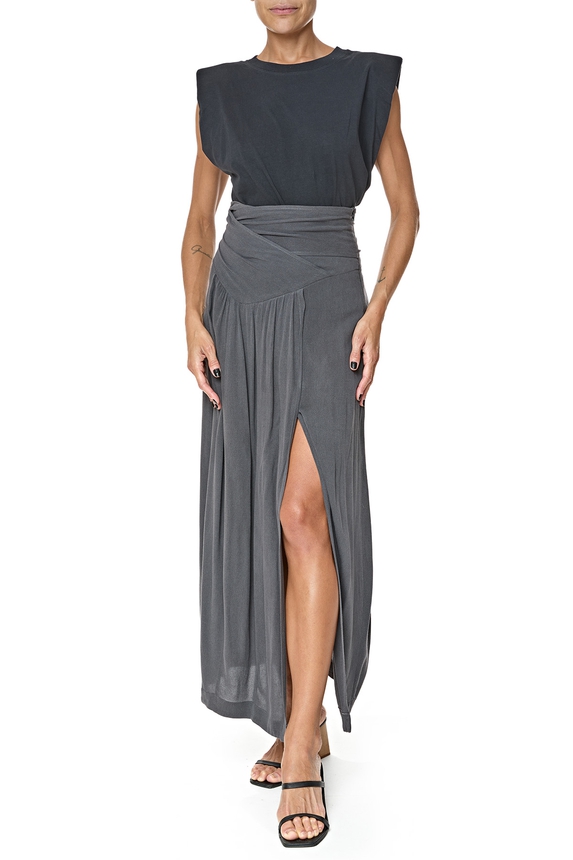 Saia Longa Viscose Cinza - DG76455 Iara Wisnik