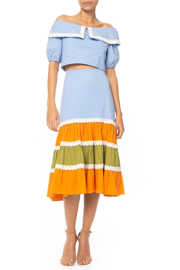 Saia Midi Algodão Estampado - DG63737 Patricia Bonaldi / PatBo