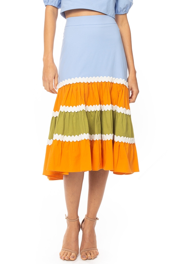 Saia Midi Algodão Estampado - DG63737 Patricia Bonaldi / PatBo