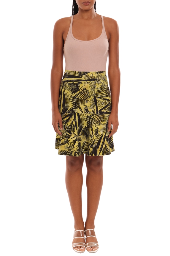 Saia Midi Crepe Estampado - DG36052 Animale