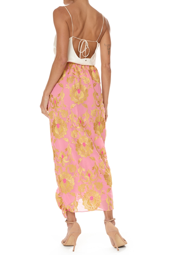 Saia Midi Crepe Estampado - DG75990 Cris Barros