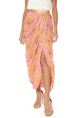 Saia Midi Crepe Estampado