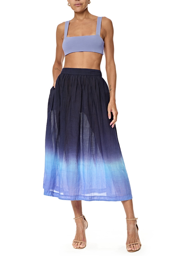 Saia Midi Linho Estampado - DG76857 Lenny Niemeyer