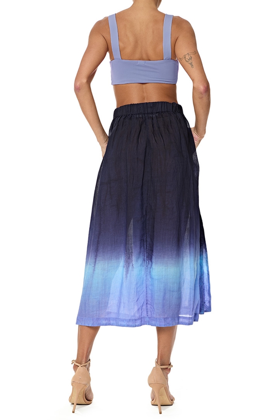 Saia Midi Linho Estampado - DG76857 Lenny Niemeyer