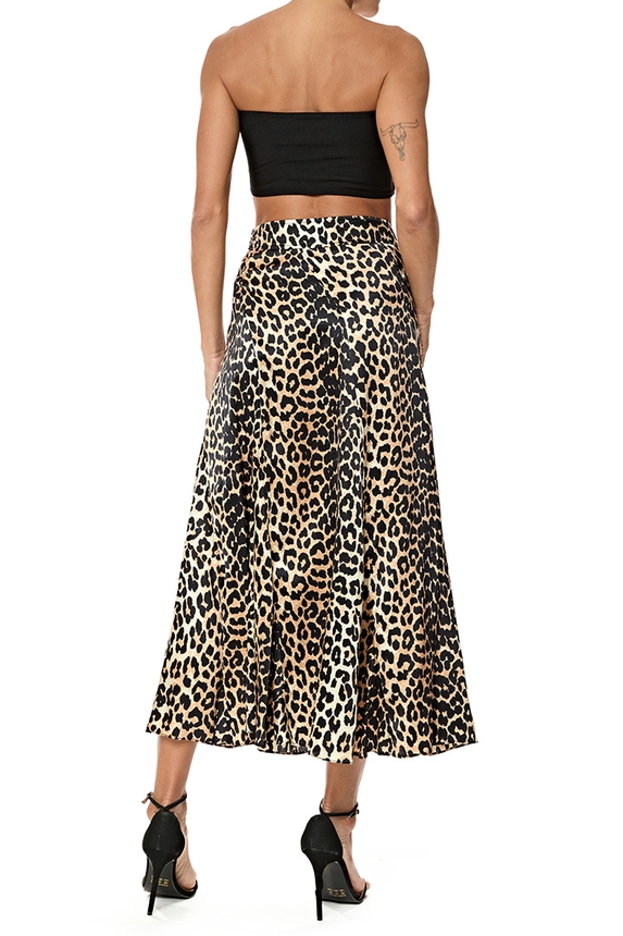 Saia Midi Seda Estampado - DG76849 Curadoria Dress & Go