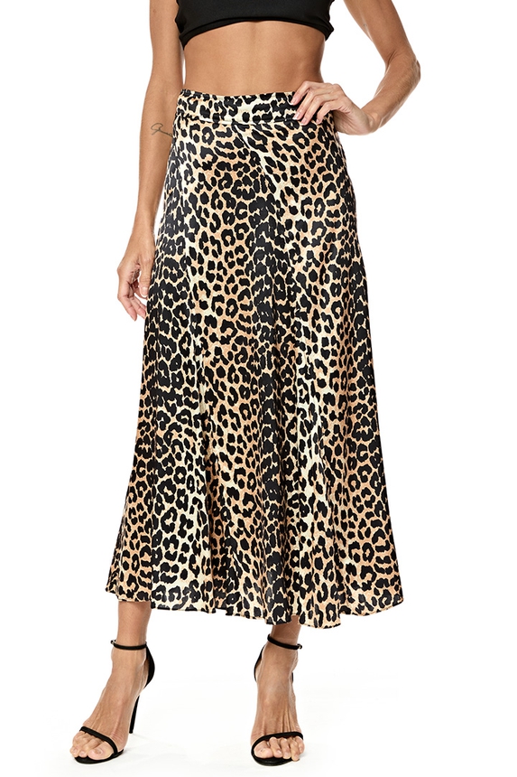 Saia Midi Seda Estampado - DG76849 Curadoria Dress & Go