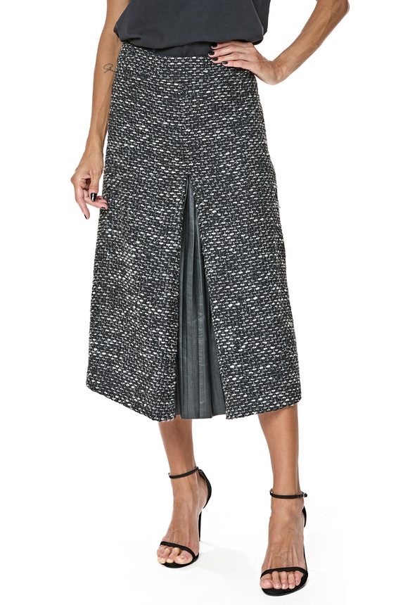 Saia Midi Tweed Estampado - DG76456 Luciana Issa