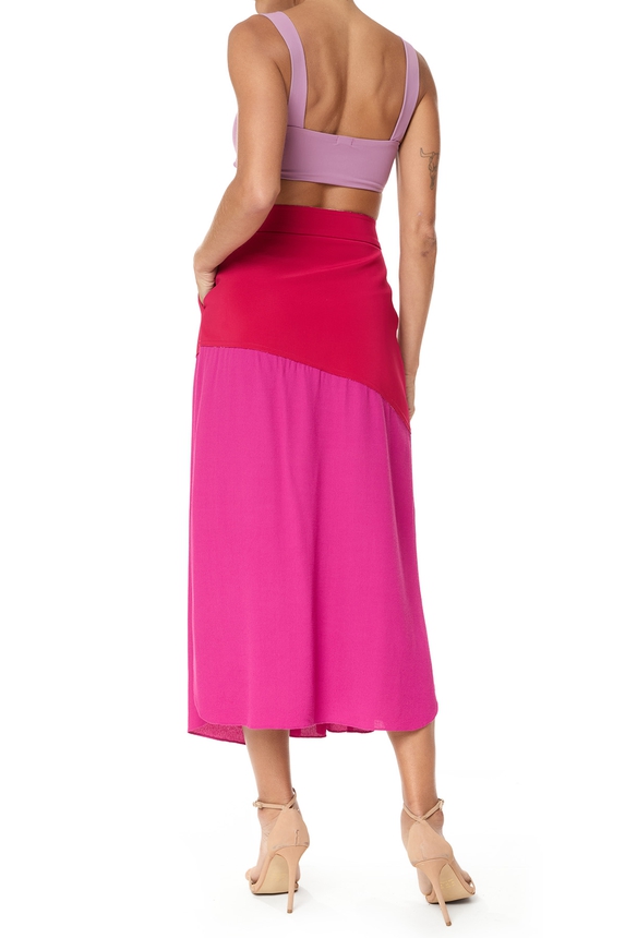 Saia Midi Viscose Rosa - DG75960 Alcaçuz