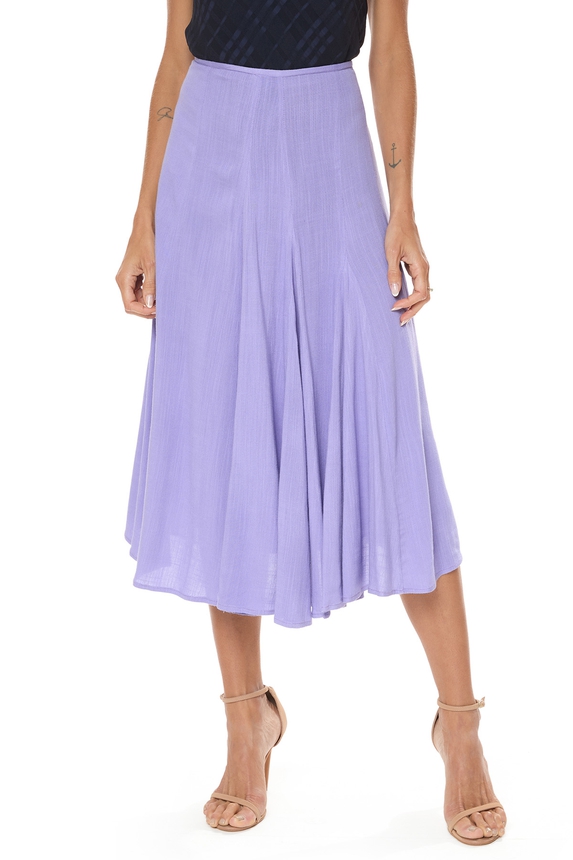 Saia Midi Viscose Roxo - DG75987 Curadoria Dress & Go