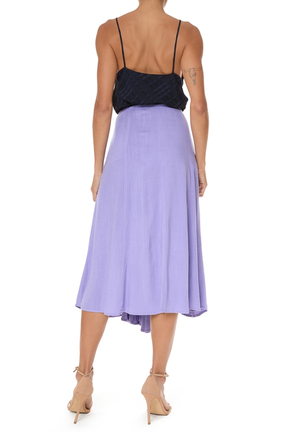 Saia Midi Viscose Roxo - DG75987 Curadoria Dress & Go