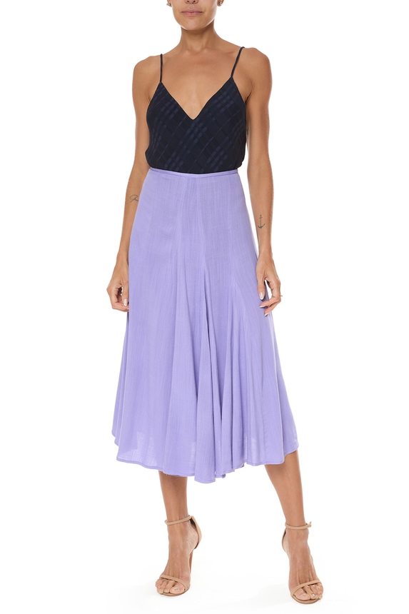 Saia Midi Viscose Roxo - DG75987 Curadoria Dress & Go