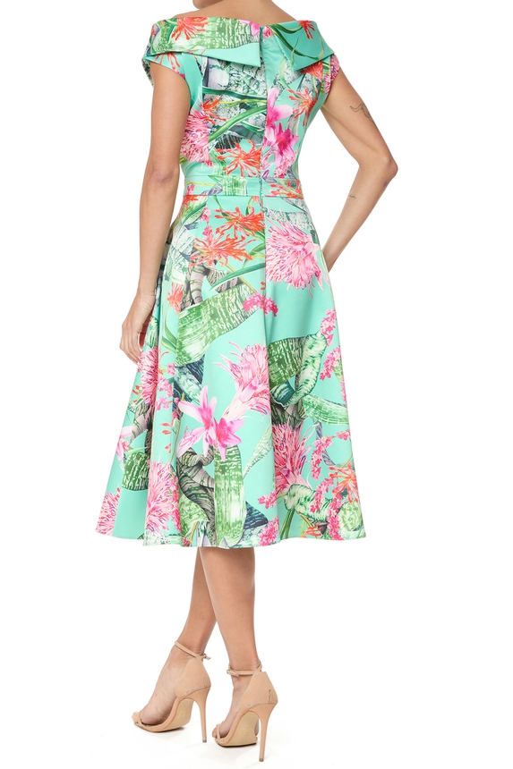 Vestido Curto Cetim Estampado - DG75785 Fátima Scofield