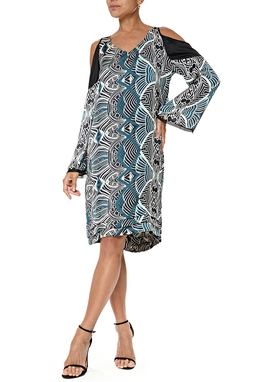 Vestido Curto Cetim Estampado