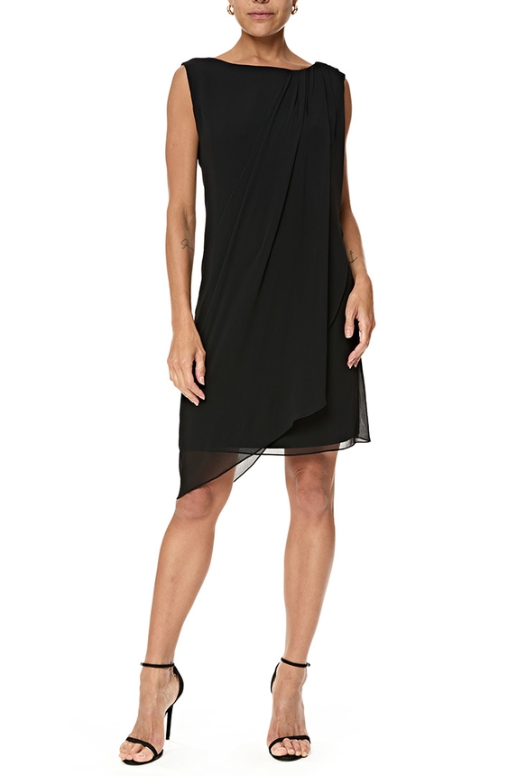 Vestido Curto Chiffon Preto - DG76791 Essential Collection
