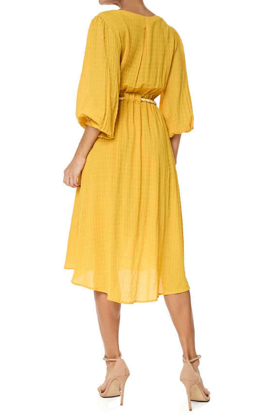 Vestido Curto Crepe Amarelo - DG76132 MOB
