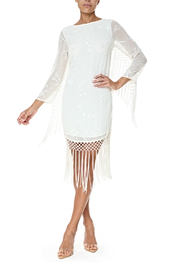 Vestido Curto Crepe Bege