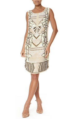Vestido Curto Crepe Estampado