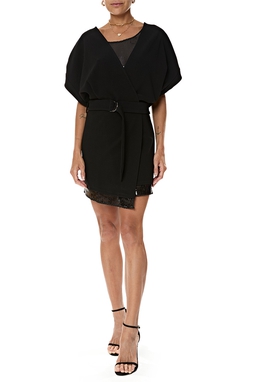 Vestido Curto Crepe Preto