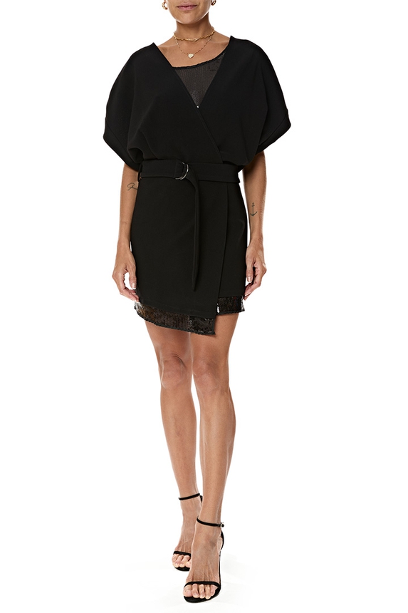 Vestido Curto Crepe Preto - DG76798 Rosa Chá