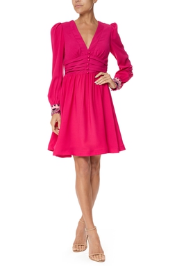 Vestido Curto Crepe Rosa