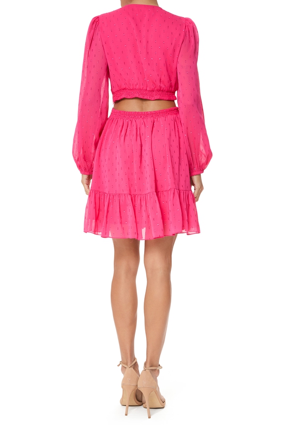Vestido Curto Crepe Rosa - DG76028 Amissima