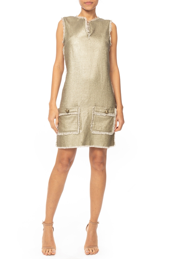 Vestido Curto Linho Dourado - DG63745 Mixed