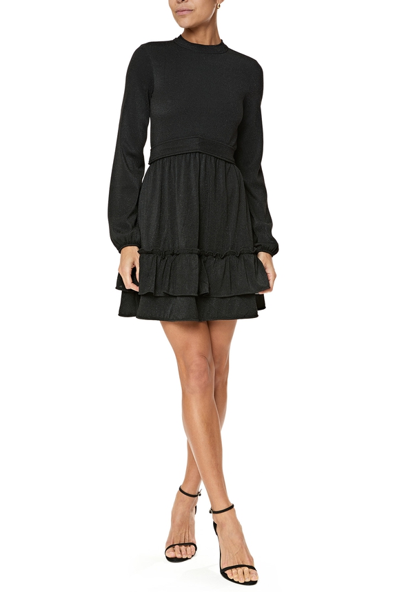 Vestido Curto Lurex Preto - DG76196 Curadoria Dress & Go