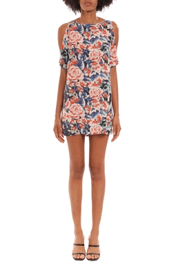 Vestido Curto Crepe Estampado