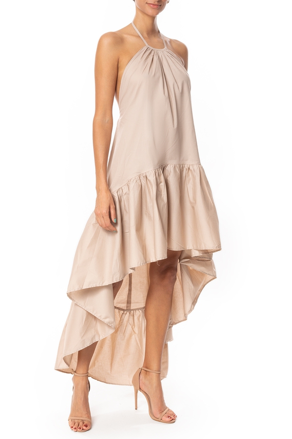 Vestido Curto Saia Babado Kaki Zen