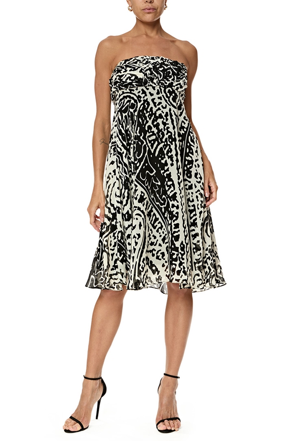 Vestido Curto Seda Estampado - DG76785 Essential Collection