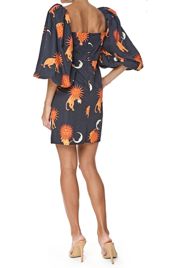 Vestido Curto Tricoline Estampado - DG76654 Basic Collection