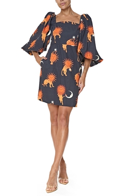 Vestido Curto Tricoline Estampado