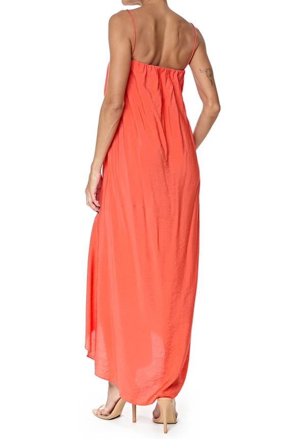 Vestido Curto Tricoline Laranja - DG76655 Paula Raia