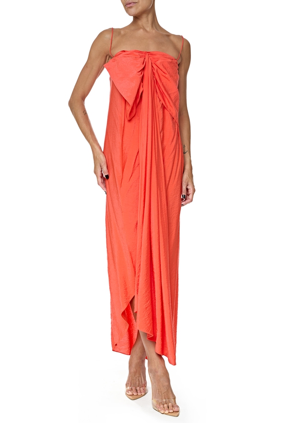 Vestido Curto Tricoline Laranja - DG76655 Paula Raia