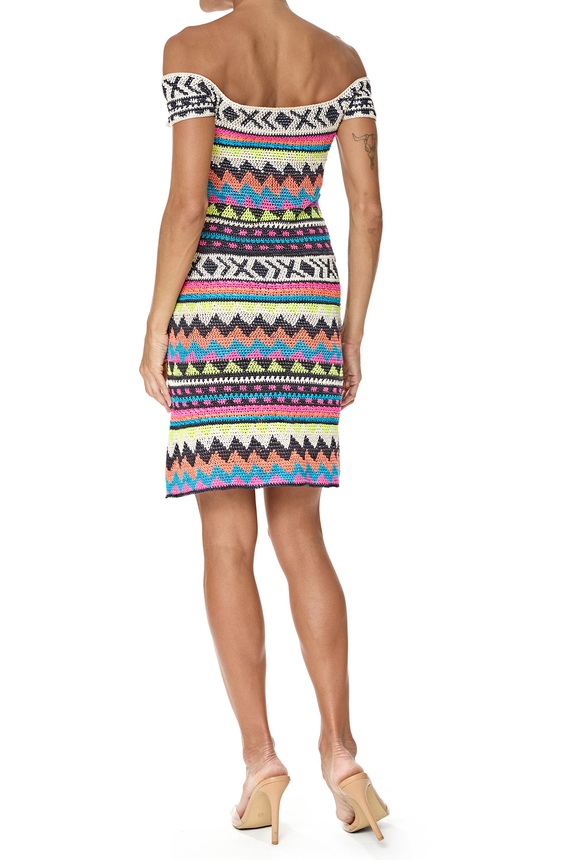 Vestido Curto Tricot Estampado - DG76688 Vanessa Montoro