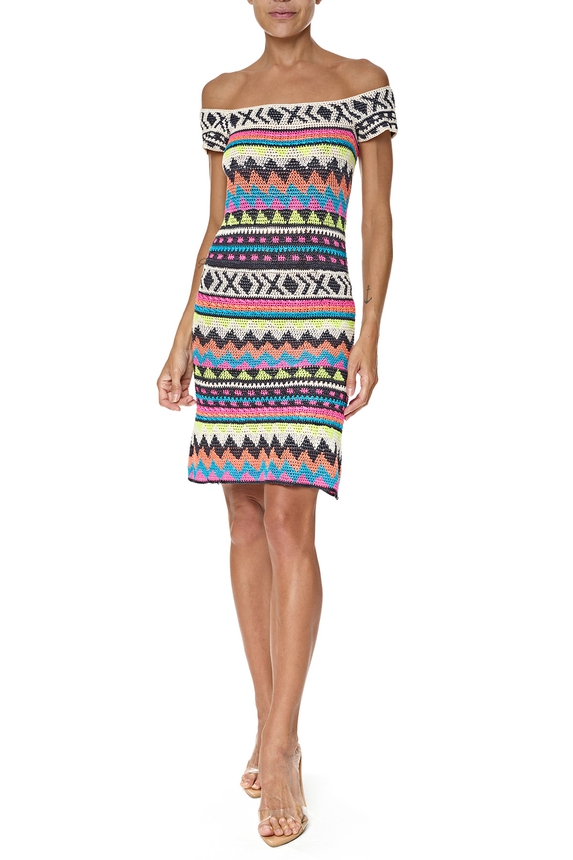 Vestido Curto Tricot Estampado - DG76688 Vanessa Montoro