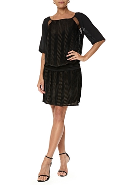 Vestido Curto Veludo Estampado