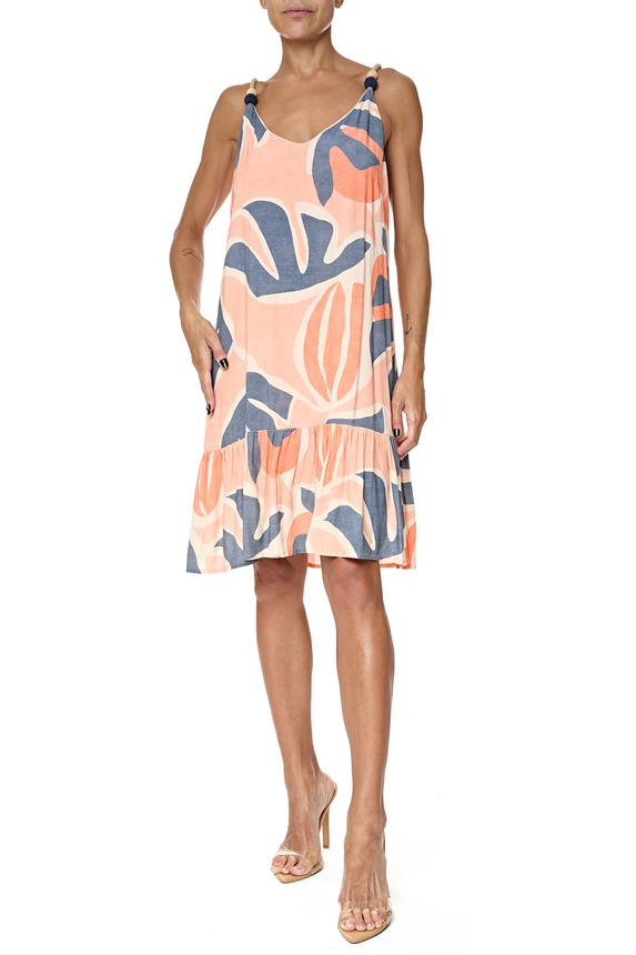 Vestido Curto Viscose Estampado - DG76467 Lofty Style