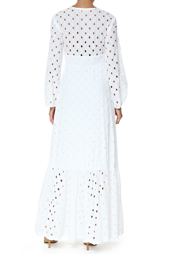 Vestido Longo Algodão Branco - DG76685 Linnen