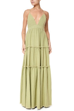 Vestido Longo Algodão Verde