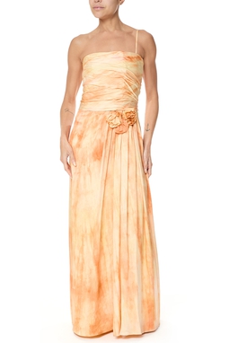 Vestido Longo Cetim Estampado