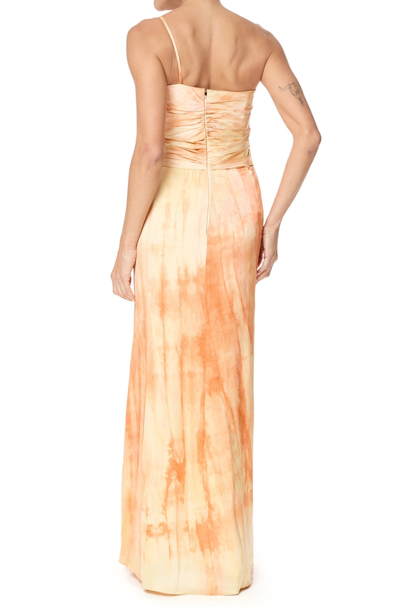 Vestido Longo Cetim Estampado - DG75633 Essential Collection